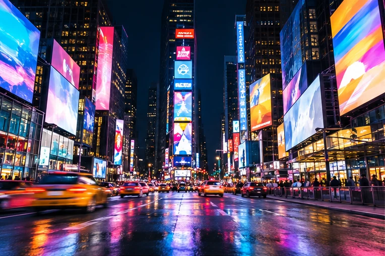 Işıklı şehir reklam panoları